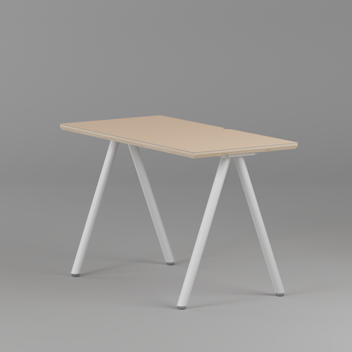 Model 203 Desk - Beige · White Legs