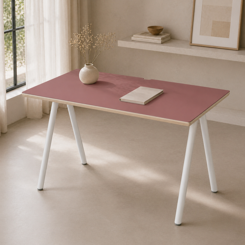 Model 203 Desk - Rosso · White Legs